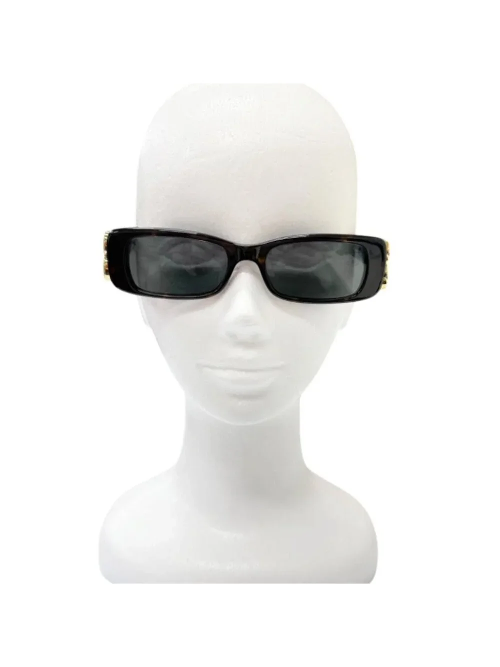 Balenciaga BB Logo Eyewear Sunglasses Brown Marble Gold 51